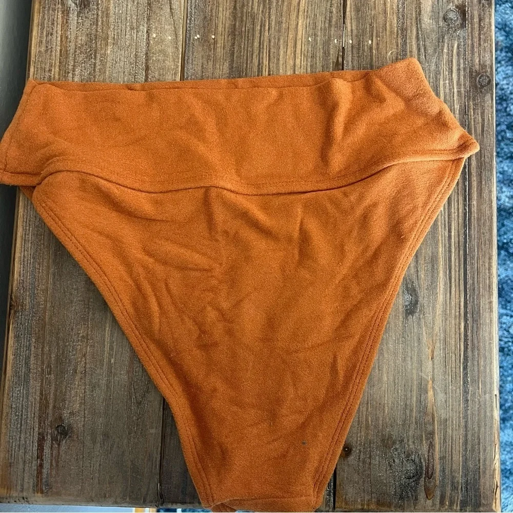 Forever 21 Orange/Brown Terry Clothes Two Piece Bikini Size Large NWOT
